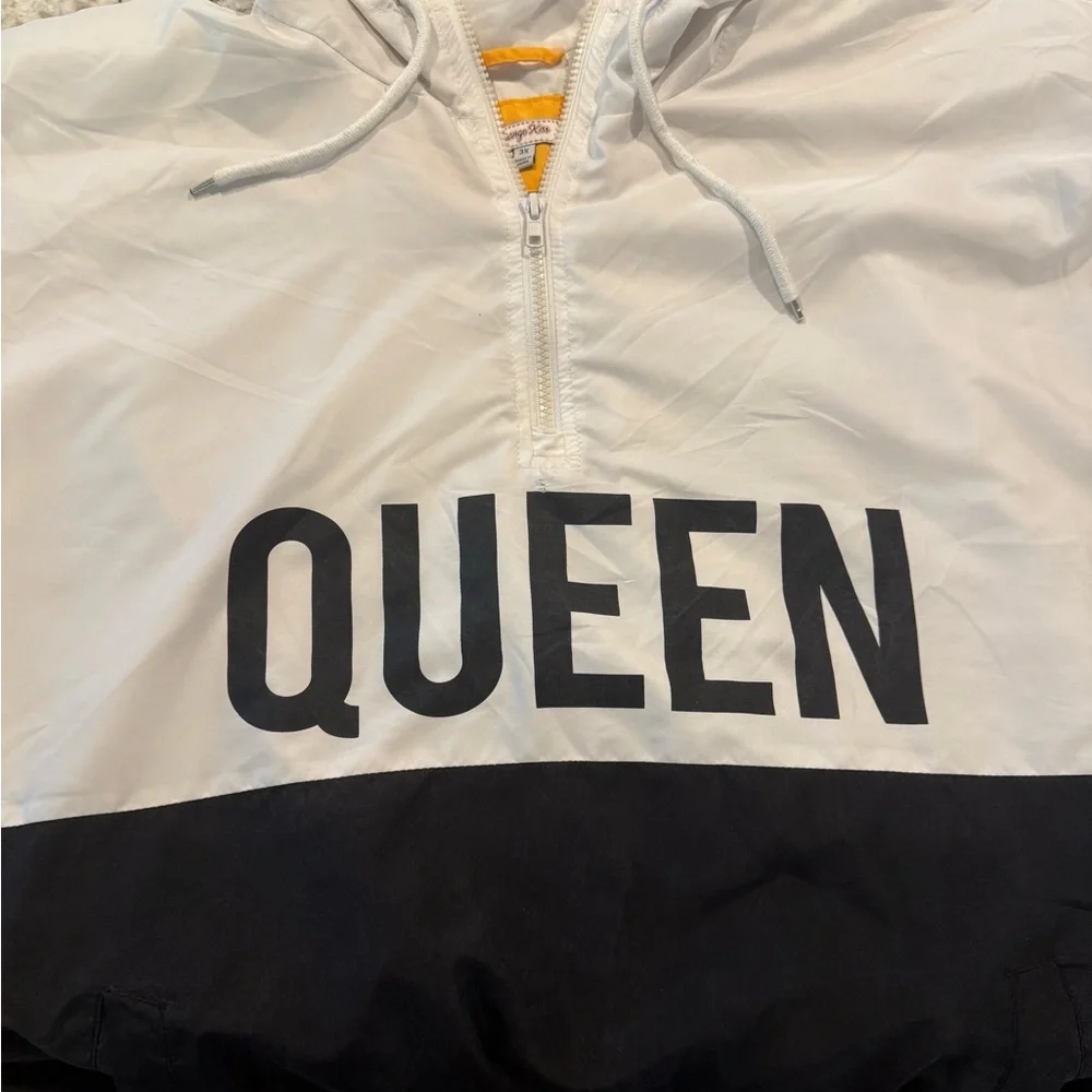 *PRE-OWNED* Orange Kiss Women's 3x "Queen" Pullover Hooded 1/4 Zip Windbreaker - Picture 3 of 8